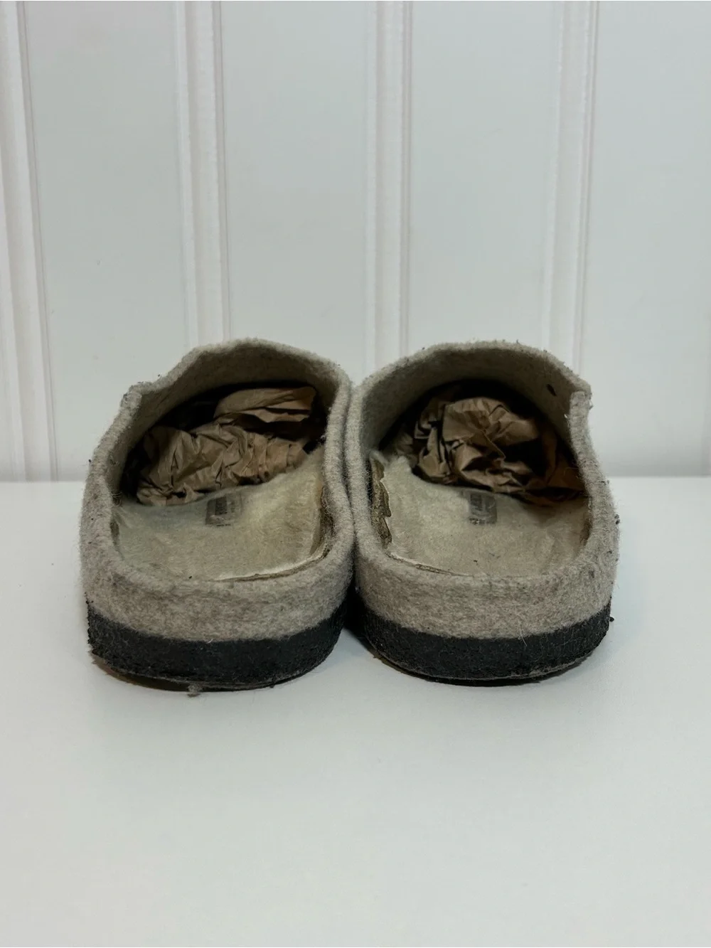 Birkenstock zermatt Gray Felt Clog Slippers